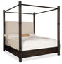 Retreat Pole Rattan California King Upholstered Poster Bed With Canopy - Black / Dark Brown by Hooker Furniture - View 1