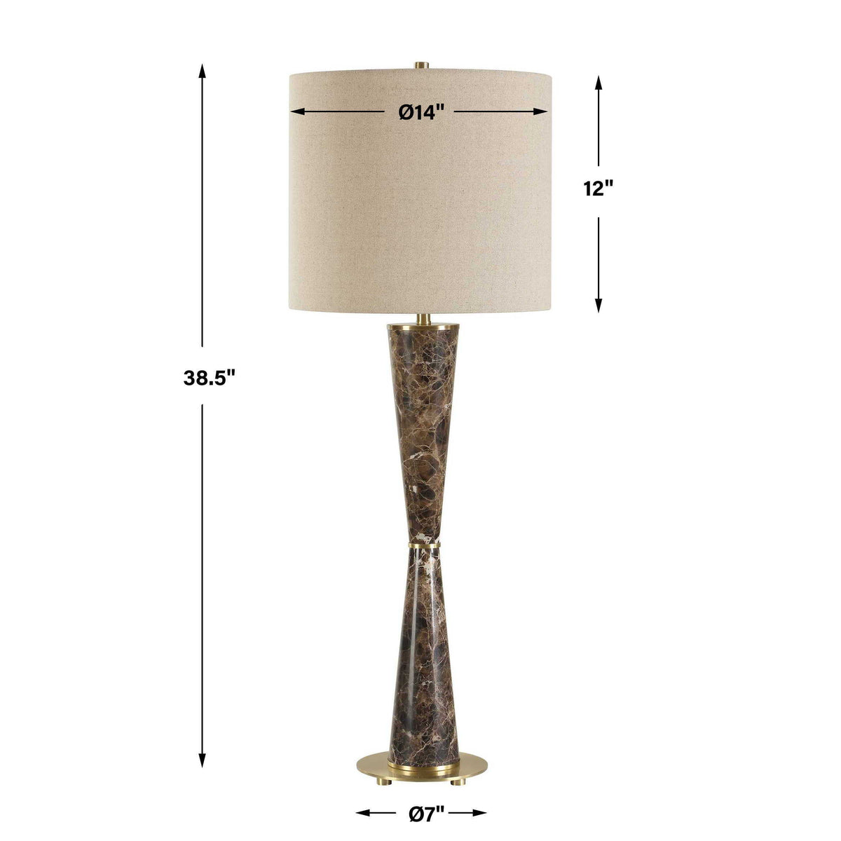 Jameson Marble Cones Table Lamp - Dark Brown by Uttermost - View 7