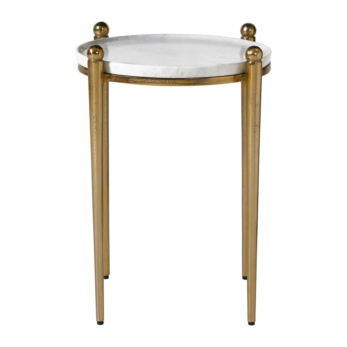 Nahunta Accent Table Antique Brass - Gold / White by Uttermost - View 3