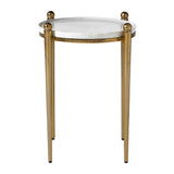 Nahunta Accent Table Antique Brass - Gold / White by Uttermost - View 3
