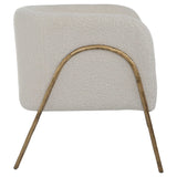 Jacobsen Shearling Accent Chair Off White - White / Light Brown by Uttermost - View 4