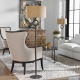 Ferro Cast Iron Floor Lamp - Dark Brown / Beige by Uttermost - View 2