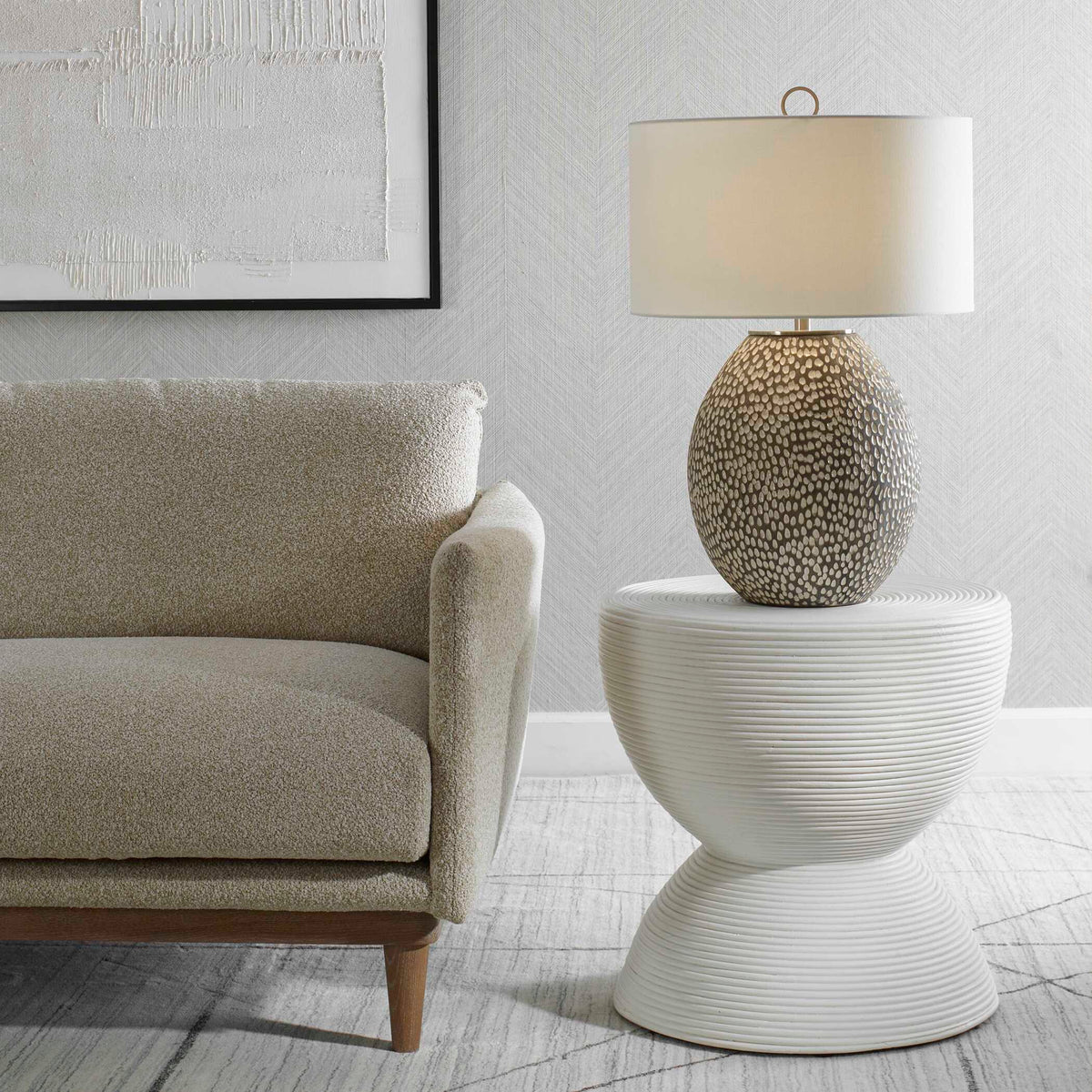 Cyprien Table Lamp Gray White - Dark Gray / White by Uttermost - View 2