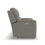 Henry Power Reclining Loveseat With Console & Power Headrests & Lumbar - Fog | Flexsteel