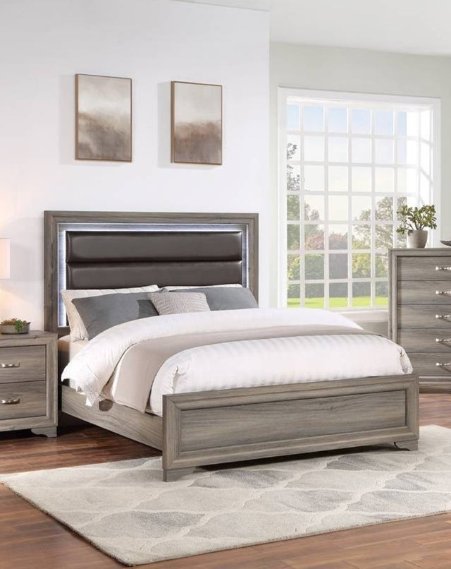Elegant Modern 1pc Eastern King Size Bed Horizontal Tufting Headboard Espresso Finish Bedroom Furniture