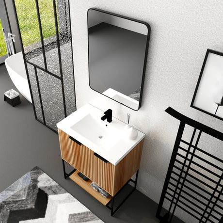 30 Inch Freestanding Bathroom Vanity With Resin Basin,30x18,(W99951318) - W99981923 - image - 3