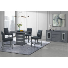 Ariya Dark Grey Bar Table and Bar Stool Set