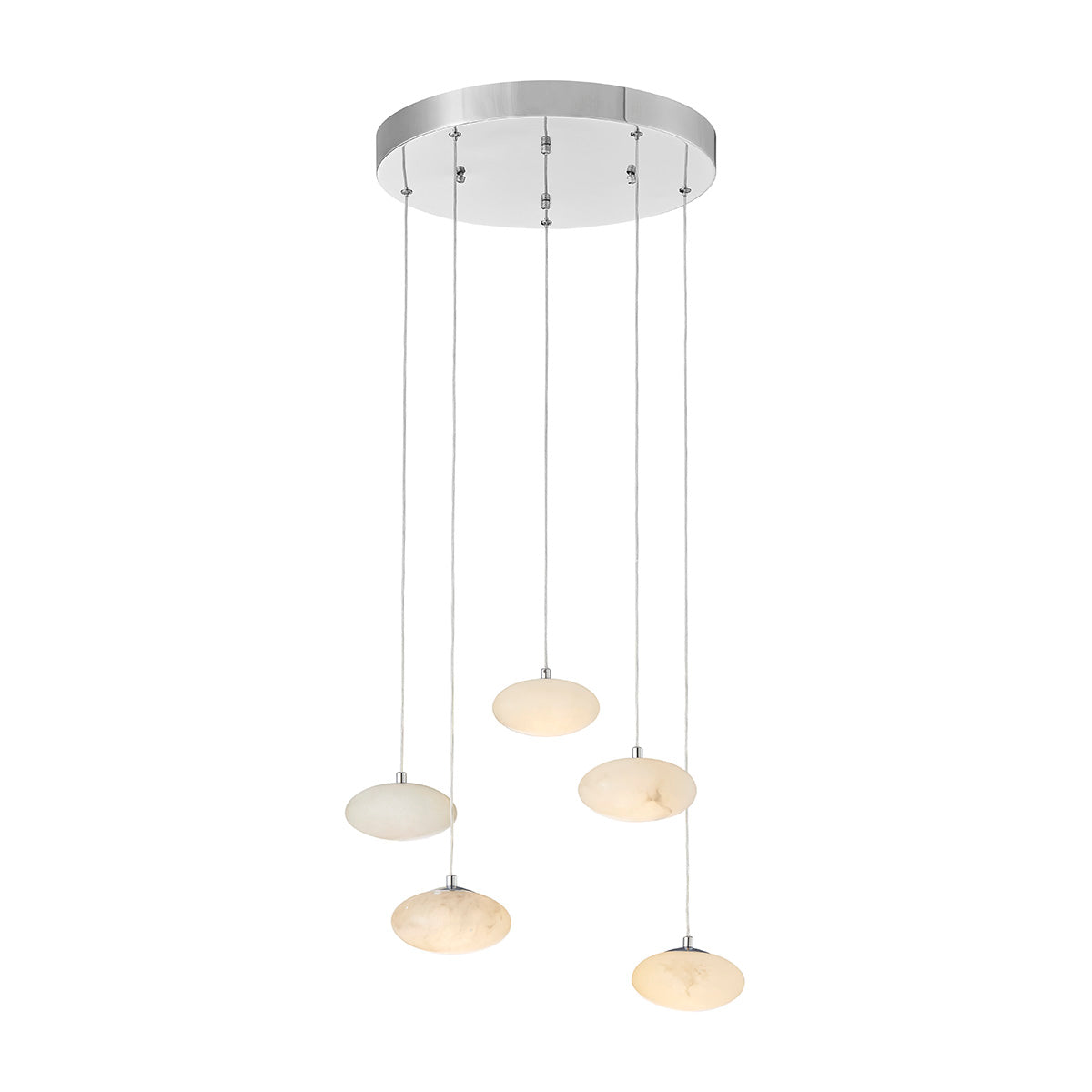 Spanish Alabaster Round Chandelier // Chrome  | Finesse - Home Elegance USA