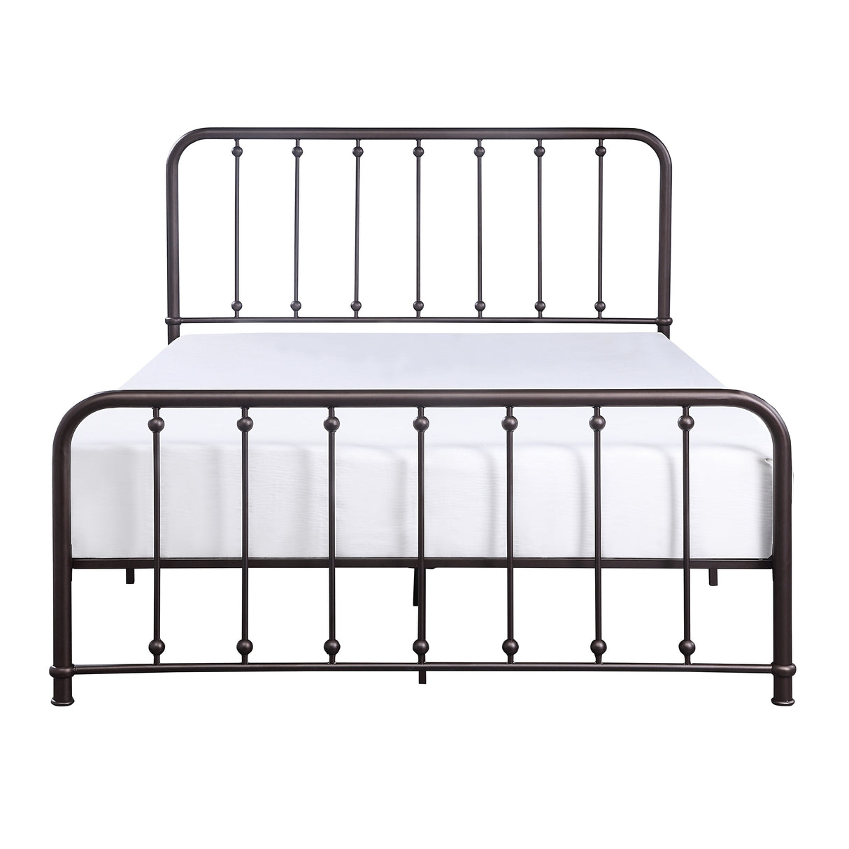 Classic King Platform Bed Dark Bronze Finish Metal Frame Bedroom Furniture 1pc