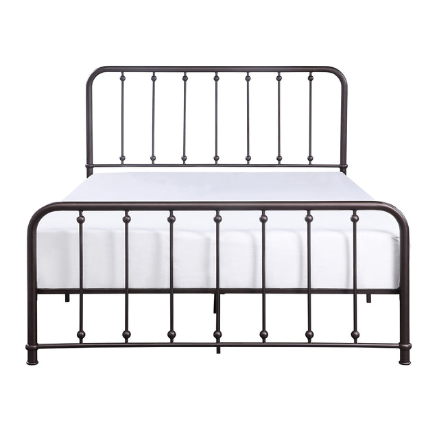 Classic King Platform Bed Dark Bronze Finish Metal Frame Bedroom Furniture 1pc
