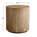 Nevis Wood Cylinder Side Table Woodtone - Light Brown by Uttermost - View 4
