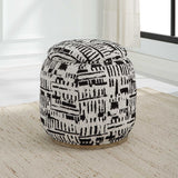 Dialogue Poof Ottoman - Black / White by Uttermost - View 3
