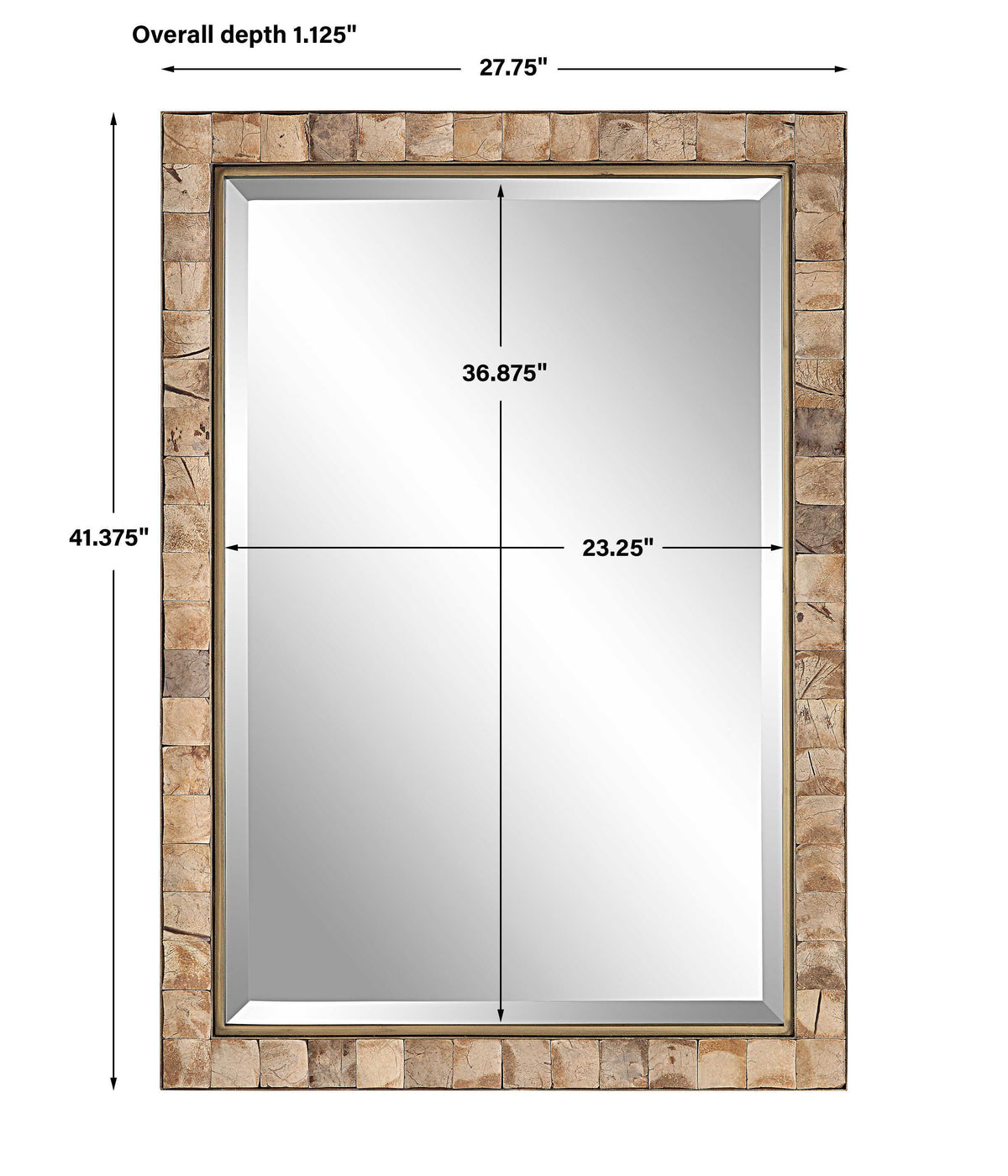 Cocos Coconut Shell Mirror - Light Brown by Uttermost - View 6