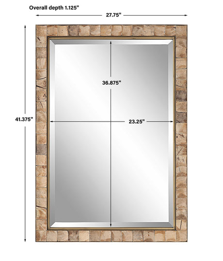 Cocos Coconut Shell Mirror - Light Brown by Uttermost - View 6