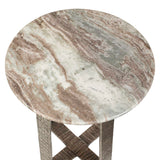 Warner Indoor-Outdoor Side Table Antiqued Champagne / White - Gold by Uttermost - View 4