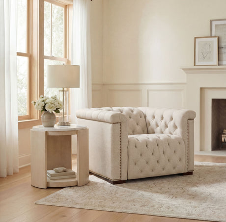 Savion Deux Power Recliner With Power Headrest - Beige by Hooker Furniture - View 4