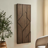 Hanoi Geometric Wood Wall Panel Woodtone - Dark Brown by Uttermost - View 3