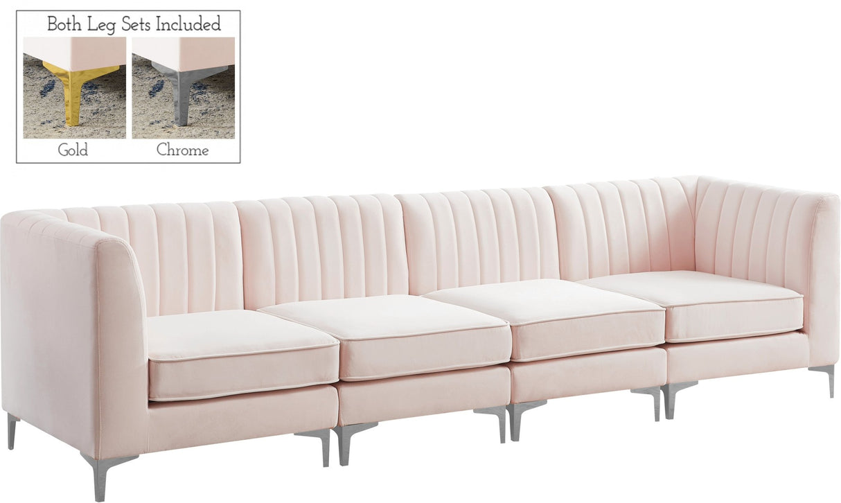 Alina - Modular Sectional - Pink - Fabric - Modern & Contemporary - 604Pink - S119 - Home Elegance USA - 6