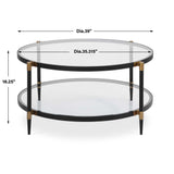 Chadid Round Glass Coffee Table - Black by Uttermost - View 10