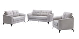 Callie Light Gray Velvet Fabric Sofa Loveseat Chair Living Room Set | Home Elegance USA