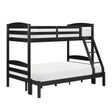 Twin over Full Bunk Bed with Guard Rails 1pc Sturdy Wooden Black Finish Youth Bedroom Furniture - sold by Home Elegance USA