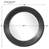 Frazier Round Industrial Mirror - Black by Uttermost - View 6