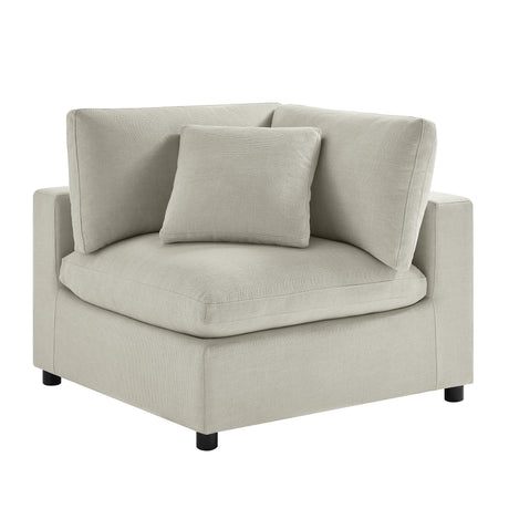 Cassandra Modular 5-Piece Sectional in Beige with Polyester Upholstery and Solid Wood Legs - sold by Home Elegance USA