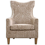 Kiango Animal Pattern Armchair - Light Brown / White by Uttermost - View 1