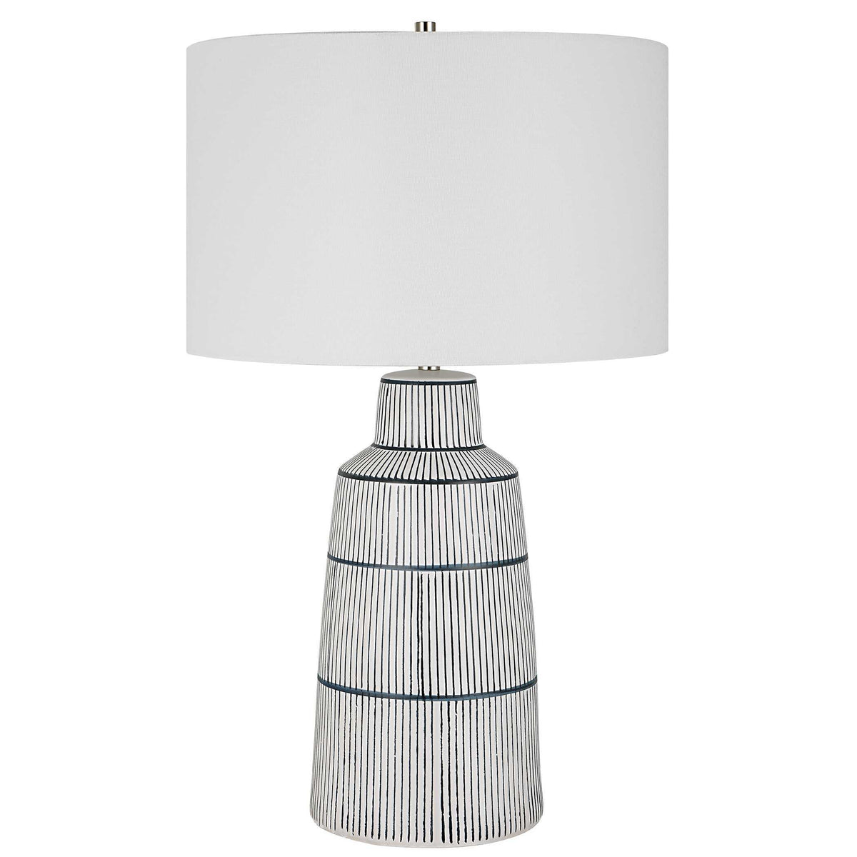 Breton Nautical Stripe Table Lamp - White by Uttermost - View 4