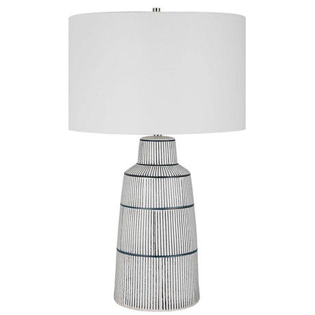 Breton Nautical Stripe Table Lamp - White by Uttermost - View 4