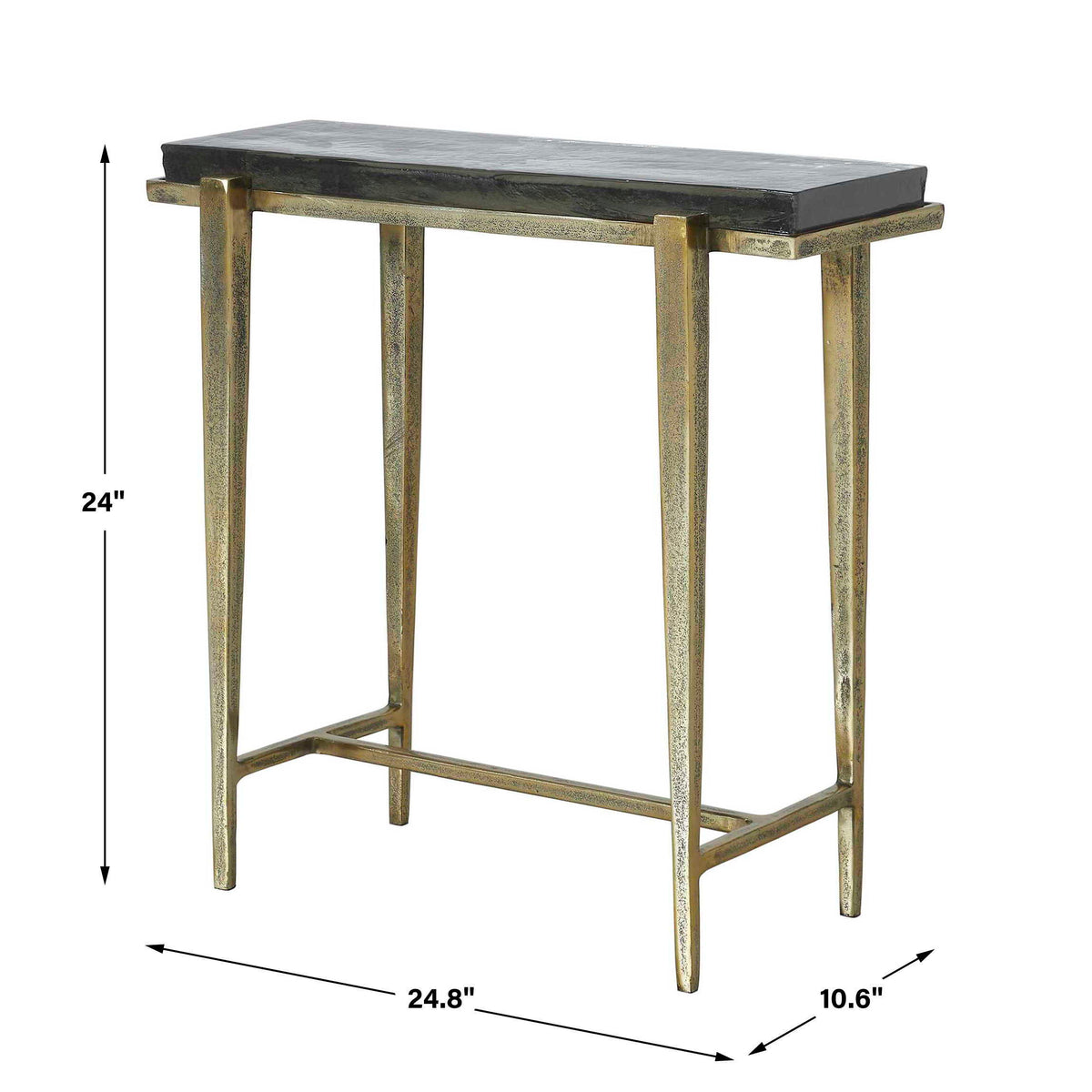 Preston Rectangular Accent Table Brass,Gold - Black / Gold by Uttermost - View 3