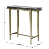 Preston Rectangular Accent Table Brass,Gold - Black / Gold by Uttermost - View 3