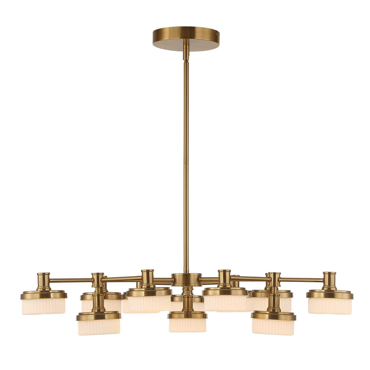 Wedge 12 Light LED Brass Chandelier White / Gold - Gold / White by Uttermost - View 4