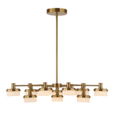 Wedge 12 Light LED Brass Chandelier White / Gold - Gold / White by Uttermost - View 4