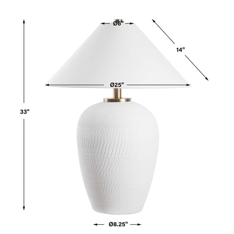 Merriton Matt White Table Lamp by Uttermost - View 7