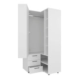 White Armoire Wardrobe with Open Storage and 2 Drawers - sold by Home Elegance USA