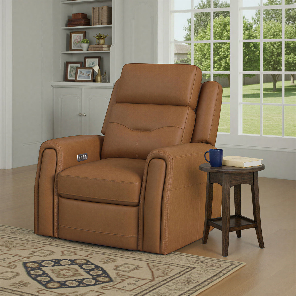 Felix Power Recliner With Power Headrest, Lumbar, Heat & Massage - Toasted Almond | Flexsteel