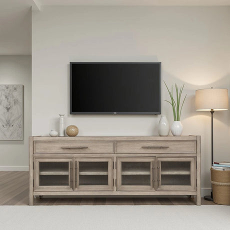 65 inch TV Stand Console, No Assembly Required, White Oak Finish - sold by Home Elegance USA