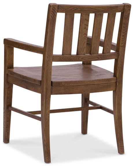 Driftwood Splatback Arm Chair (Set of 2) Worn Saddle - Dark Brown by Hooker Furniture - View 3