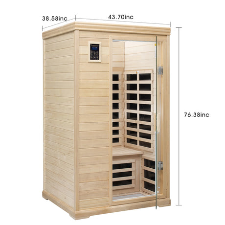 Two-Person Far-Infrared Hemlock Indoor Sauna Room with Bluetooth & LED Lights - sold by Home Elegance USA
