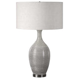Dinah Textured Table Lamp - Gray / Beige by Uttermost - View 4