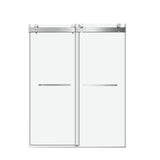 72" W x 76" H Double Sliding Frameless Soft - Close Shower Door with Premium 3/8 Inch (10mm) Thick Tampered Glass in Brushed Nickel 22D02 - 72BN - W157368838 - image - 6