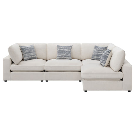 Rhette Beige 4-piece Upholstered Sectional with Reversible Cushions - sold by Home Elegance USA