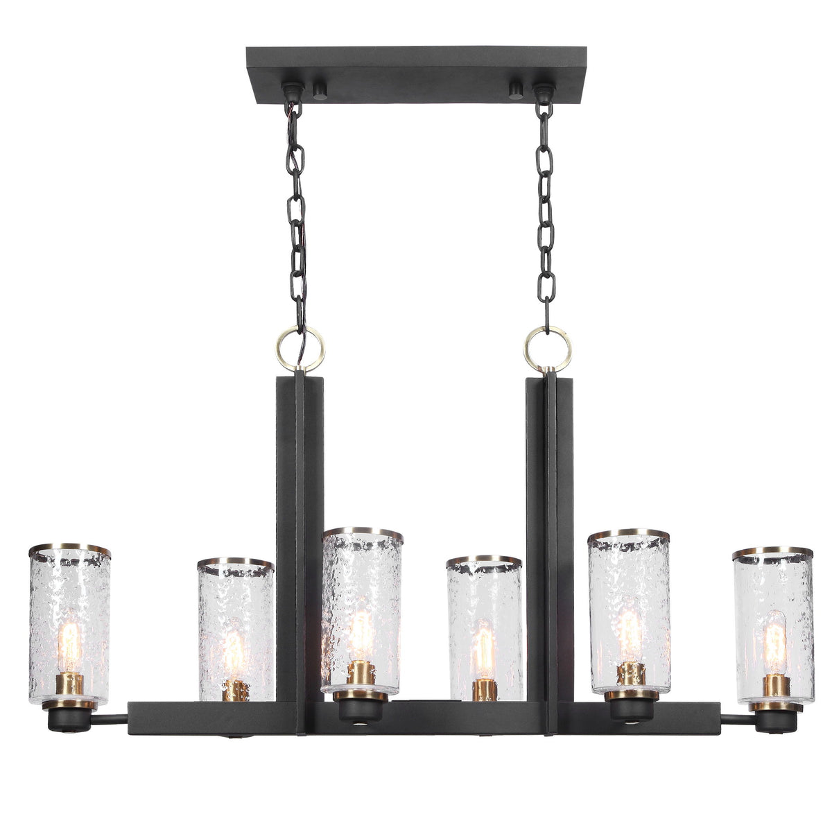 Jarsdel 6 Light Industrial Island Light - Black by Uttermost - View 1