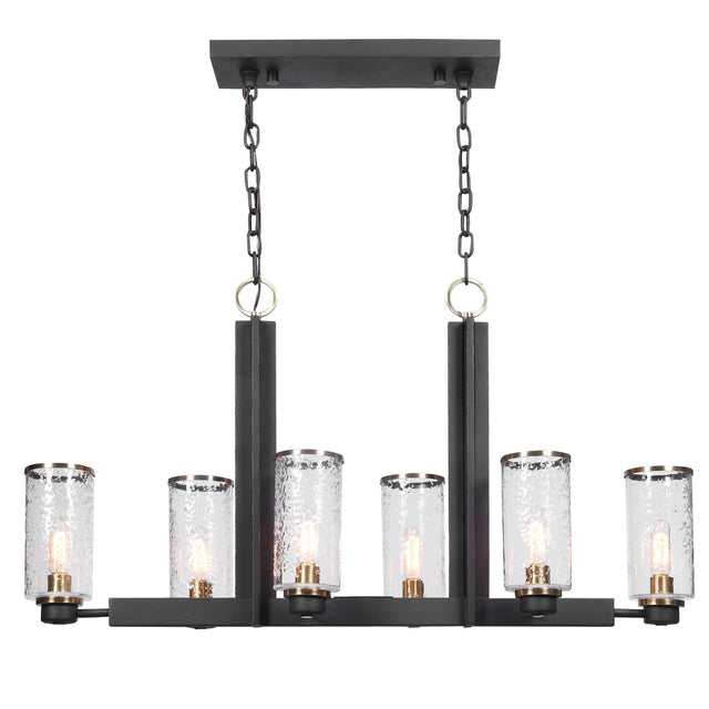 Jarsdel 6 Light Industrial Island Light - Black by Uttermost - View 1