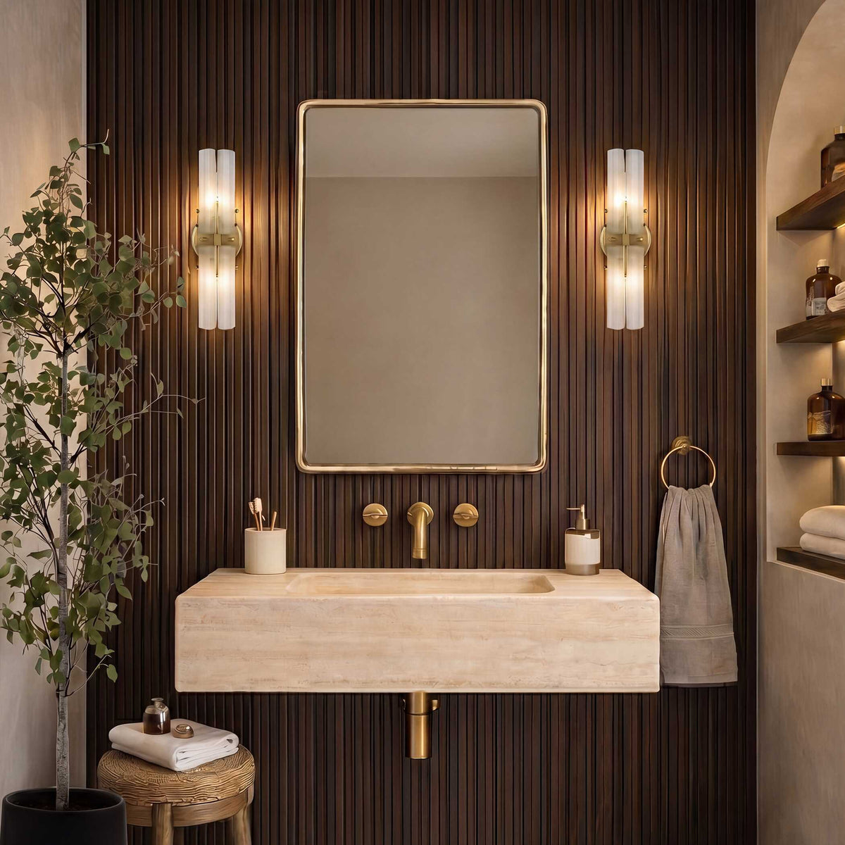 Burton Indoor-Outdoor Mirror Brass - Gold by Uttermost - View 2