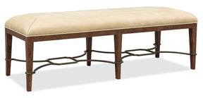 Cashiers Bed Bench Chestnut / Vintage Ecru - Beige / Dark Brown by Hooker Furniture - View 1