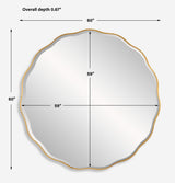 Aneta Large Round Mirror - Gold by Uttermost - View 8