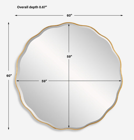 Aneta Large Round Mirror - Gold by Uttermost - View 8