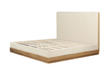Zoey Beige Fabric & Oak EK Bed